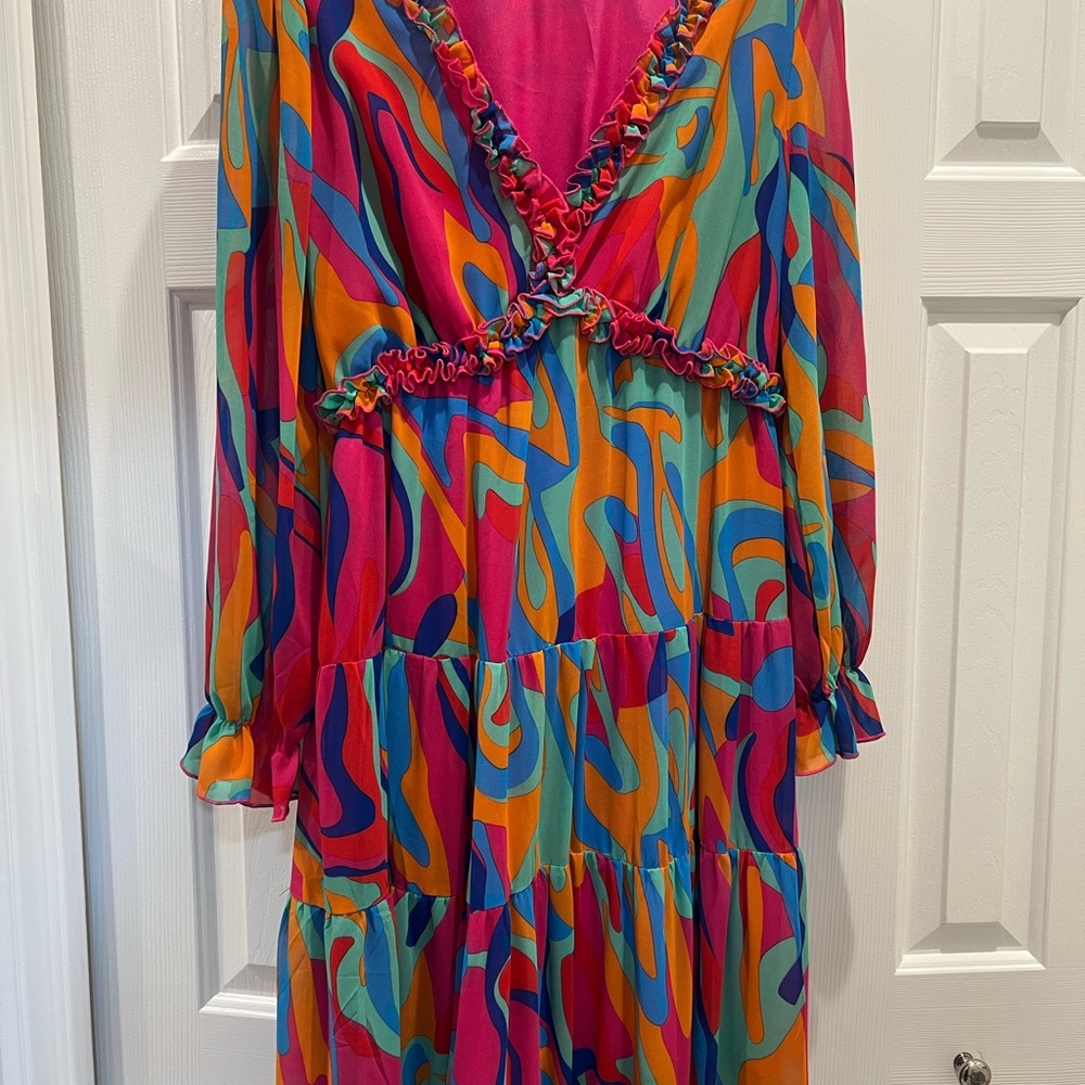 Colorful Abstract Patterned Dress